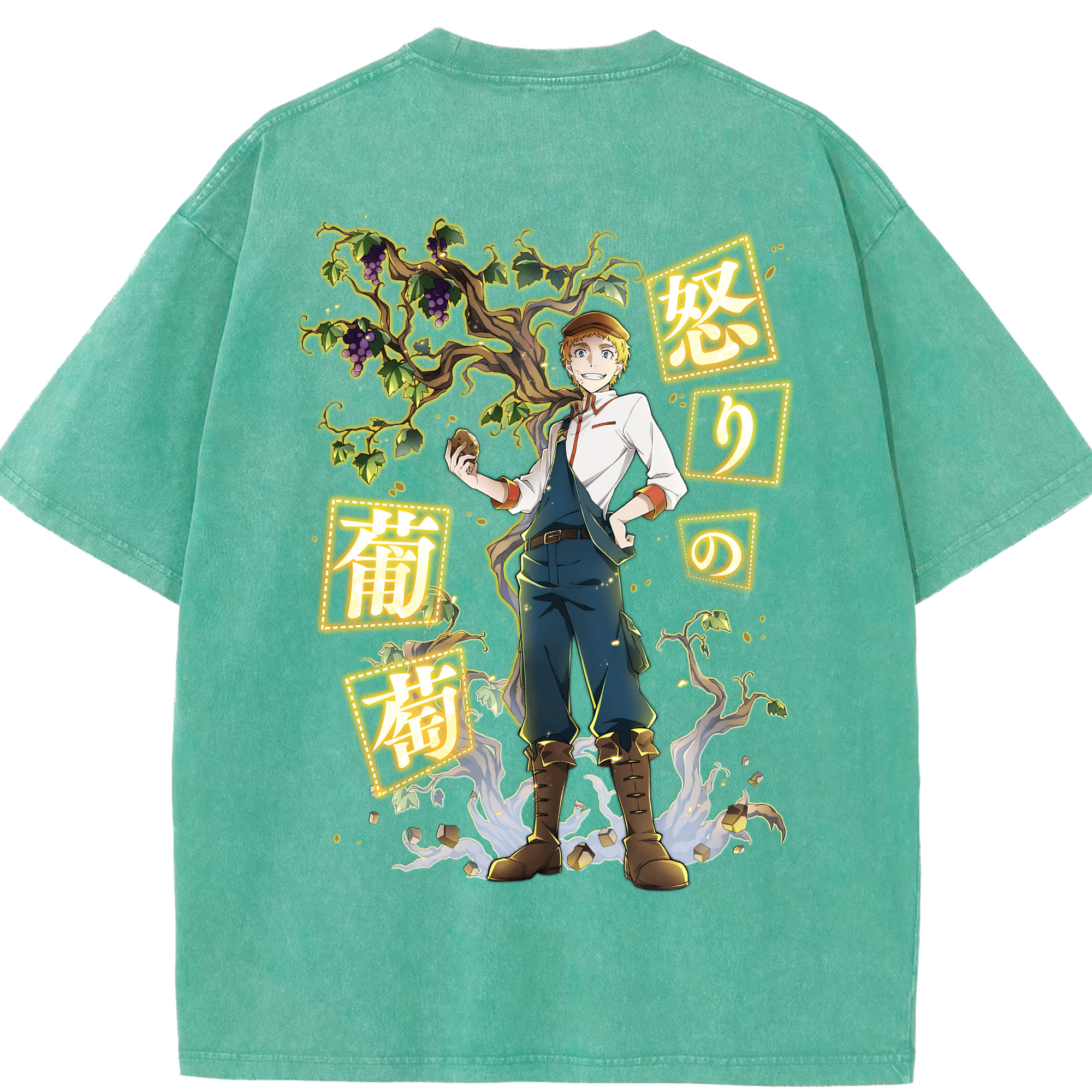 （画像用） 文豪ストレイドッグス Bungo Stray Dogs 綿100% ヴィンテージ風 半袖Tシャツ（背面プリント）